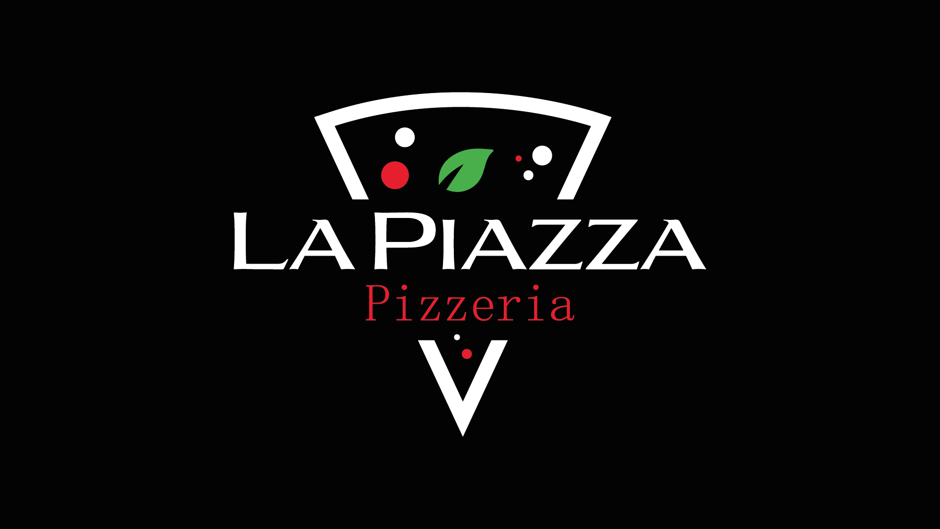 La Piazza Pizzeria logo on black